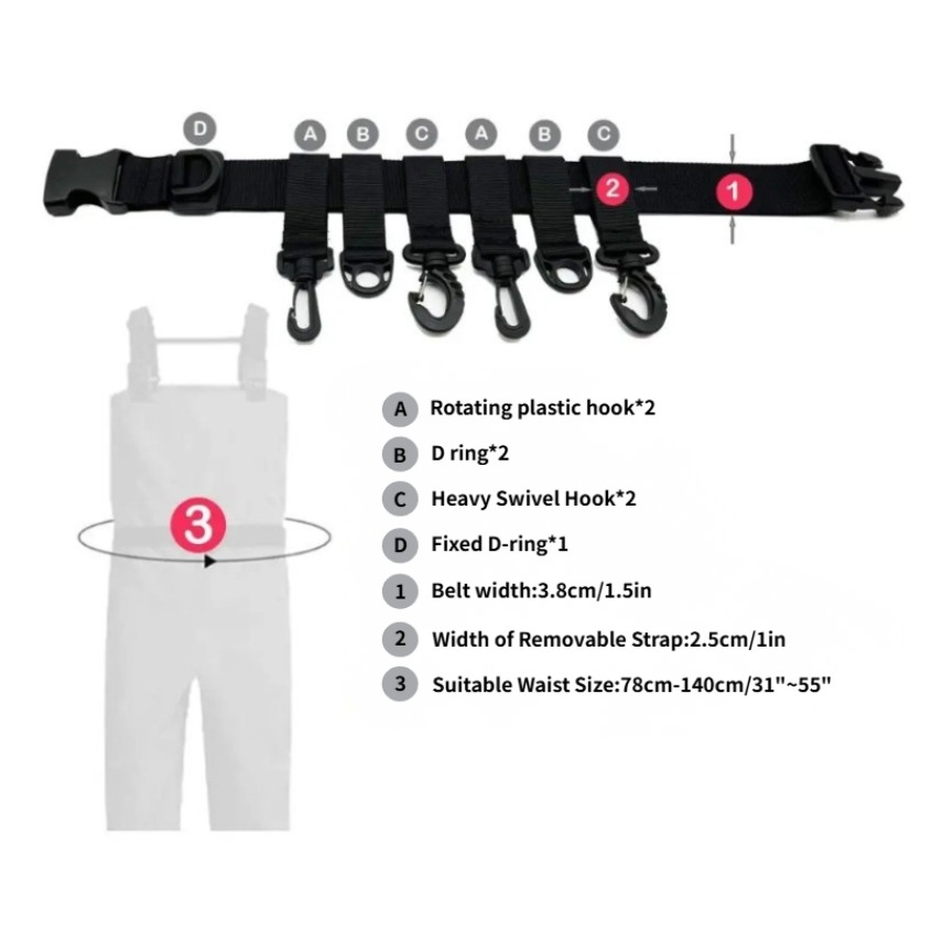 1 Cinturón de Pesca Ajustable  - Fishing Equipment Hanger reseña y precio